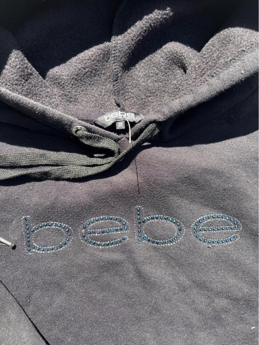 Bebe Women's Black and Grey Hoody